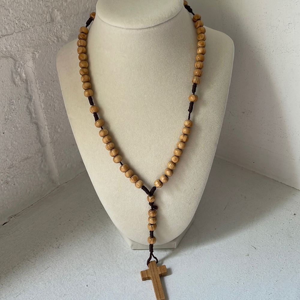 wood bead necklace for sale